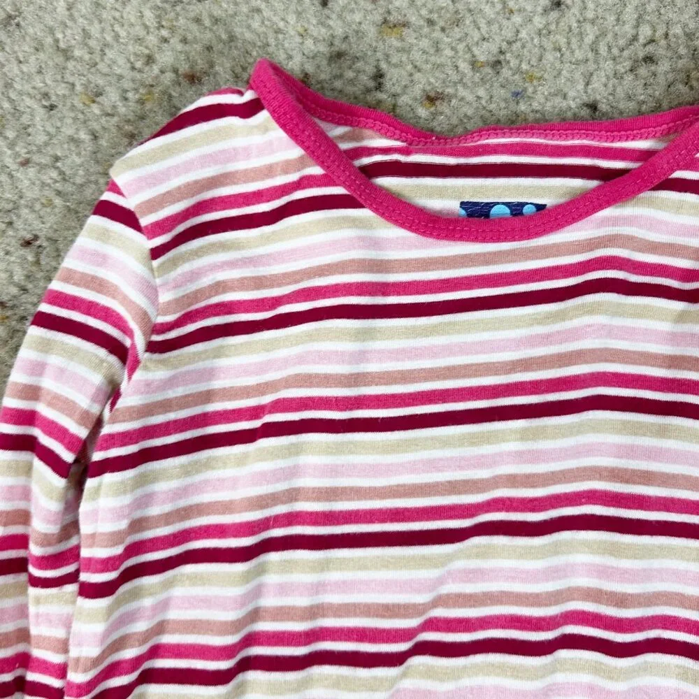 KicKee Pants Pink Striped 2 Piece Pajama Set Girls Size 3T